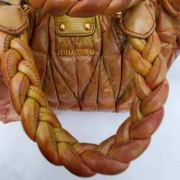 Miu Miu Metelasse Prada Leather purse hobo crossbody pink red yellow orang green - Picture 7 of 14